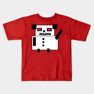 pixel art square panda bear nightmare Kids T-Shirt